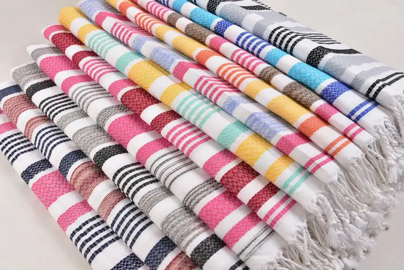 Turkish Towel USA, Handmade Turkish Towel, Custom Gifts, Turkish Beach Towel Bulk, 70x36 Cotton Striped Towel, Best Beach Towel, Sand-free towel - 6