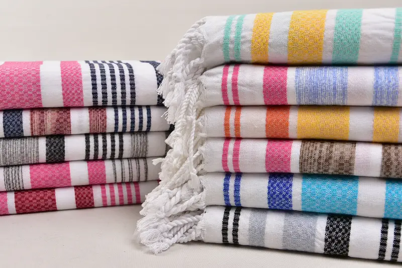 Turkish Towel USA, Handmade Turkish Towel, Custom Gifts, Turkish Beach Towel Bulk, 70x36 Cotton Striped Towel, Best Beach Towel, Sand-free towel - 1