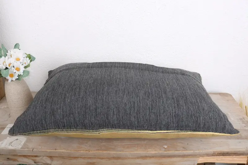 Turkish Kilim Pillow, 12x20 Yellow Cushion Cover, Decorative Throw Pillow Sham, Throw Kilim Pillow, Pillow Case, Vintage Pillow - 7