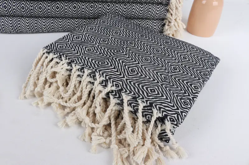 Bachelor Bachelorette Party Favors, Pool Towels, Custom Gift, Personalized Bridesmaid Gift, 70x40 Cotton Zigzag Diamond Towel, Wedding For Favor - 5