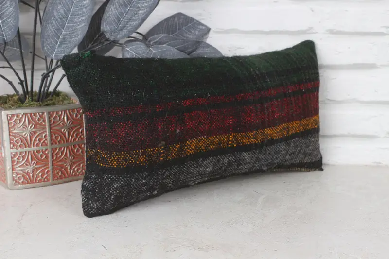 Kilim Cushion Sham, Vintage Pillow, Boho Chic Cushion Cover, Cushion, Pastel Cushion, Gift Pillow, 8x16 Red Cushion Cover - 4