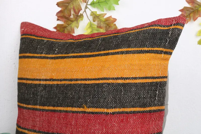 Cushion Case, Vintage Pillow, 20x20 Red Cushion, Aztec Pillow Cover, Vintage Kilim Throw Pillow, Bright Pillow Case, Antique Pillows - 5