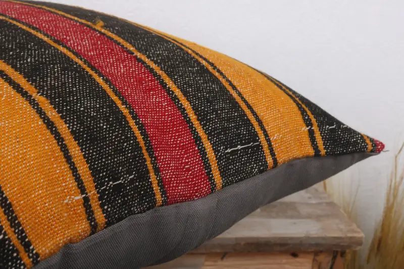 Cushion Case, Vintage Pillow, 20x20 Red Cushion, Aztec Pillow Cover, Vintage Kilim Throw Pillow, Bright Pillow Case, Antique Pillows - 6