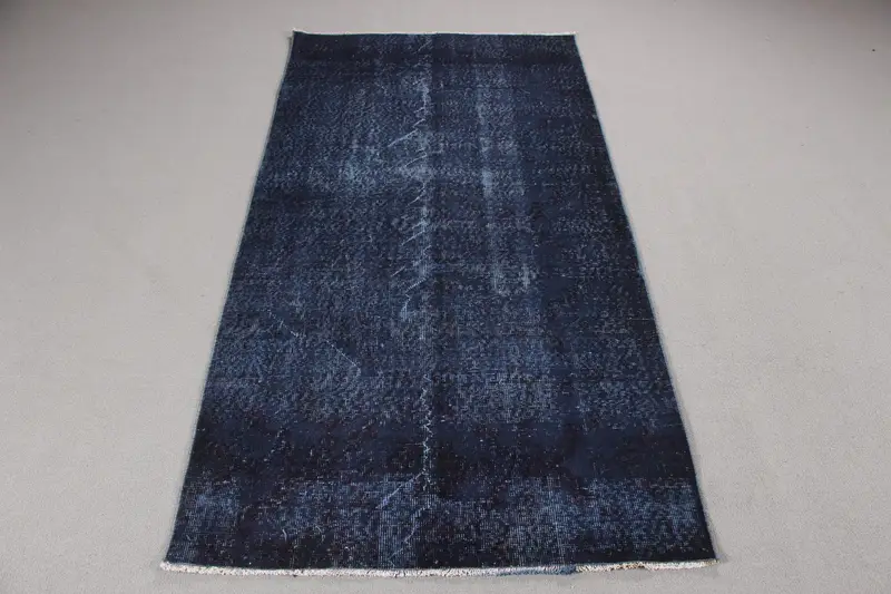 Alfombra de lunares azul y marrón, decoración elegante de 3,4x6,4 pies