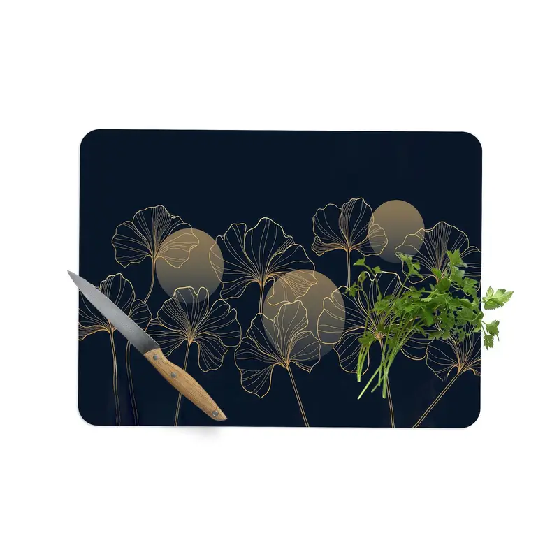 Soyut Altın Desenli Cam Kesme Tahtası, Modern Mutfağın Temeli