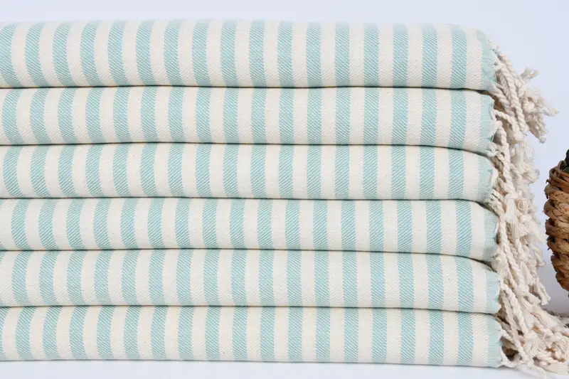 Personalized Gift, Beach Theme Wedding Gift, Gift Towel, Wedding Hand Made Gift, 40x24 Cotton Striped Towel, Custom Hand Towel, Kitchen Towel - 2