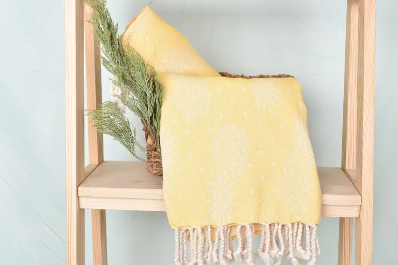 Memorial Gift, Bridal Shower Gift, Custom Towel, Hammam towel, 80x40 Cotton Pineapple Design Towel, Turkish Towel Set, Spa Gift Towel, Wedding Towel - 5