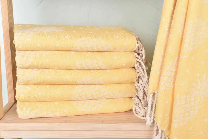 Memorial Gift, Bridal Shower Gift, Custom Towel, Hammam towel, 80x40 Cotton Pineapple Design Towel, Turkish Towel Set, Spa Gift Towel, Wedding Towel - 2