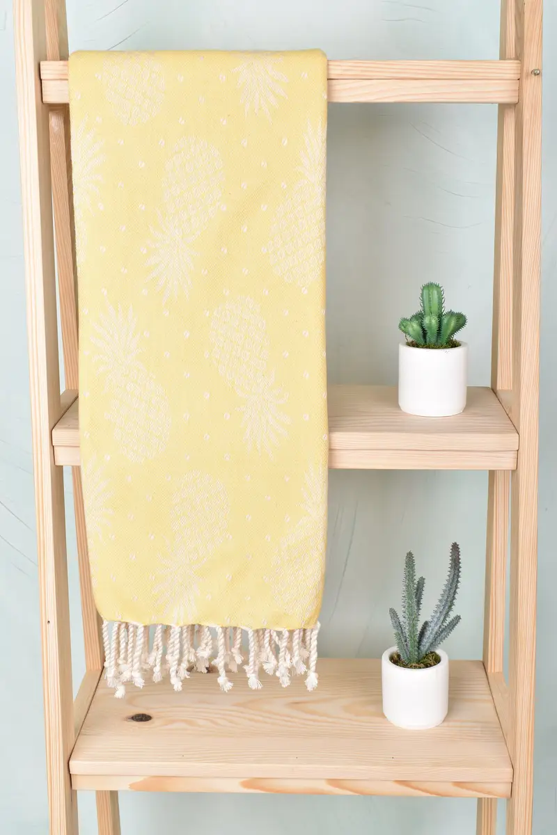 Memorial Gift, Bridal Shower Gift, Custom Towel, Hammam towel, 80x40 Cotton Pineapple Design Towel, Turkish Towel Set, Spa Gift Towel, Wedding Towel - 1