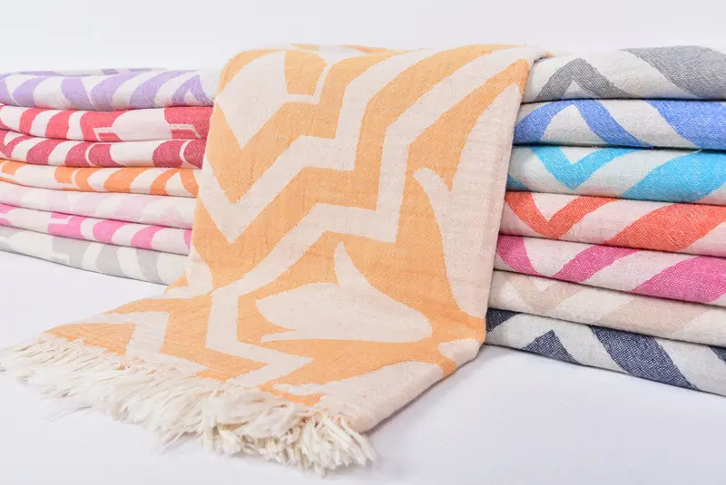 Best Wedding Gift, Personalized Wedding Gift For Couple, 68x36 Cotton Tulip Patterned Towel, Wedding Favors, Sand-free towel, Embroidered Towel - 2
