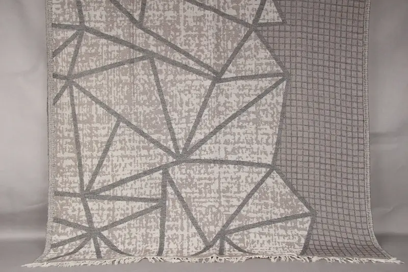 Custom Turkish Towel Brown Asymmetric Design, 40x69 Inches