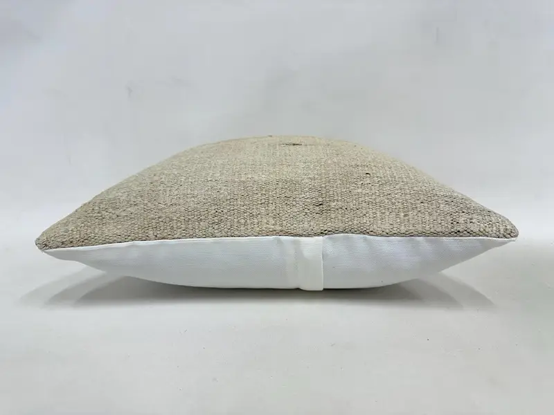 16x16 Beige Pillow Case, Interior Designer Pillow, Vintage Pillow, Handmade Kilim Cushion, Cushion Cover, Hippie Throw Pillow Cover - 5