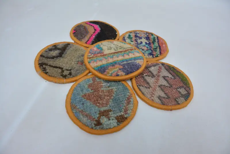 Posavasos verdes y rosas, posavasos únicos de decoración del hogar Boho