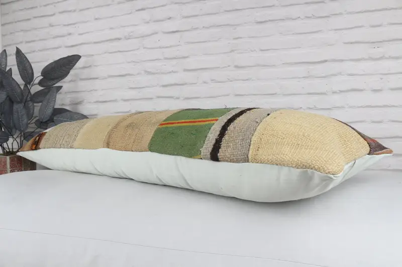 Custom Pillow Cover, 12x48 White Cushion Case, Cushion, Muted Pillow, Antique Pillows, Kilim Pillow Cover, Pillow for Sofa, Hippie Throw Cushion - 7