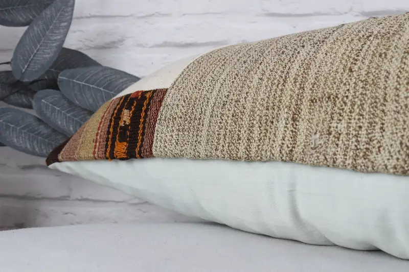 Custom Pillow Cover, 12x48 White Cushion Case, Cushion, Muted Pillow, Antique Pillows, Kilim Pillow Cover, Pillow for Sofa, Hippie Throw Cushion - 8