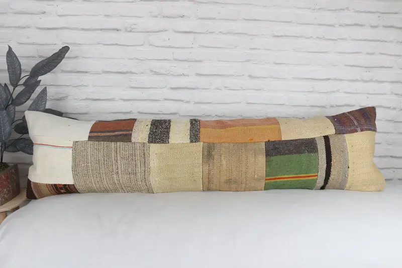 Custom Pillow Cover, 12x48 White Cushion Case, Cushion, Muted Pillow, Antique Pillows, Kilim Pillow Cover, Pillow for Sofa, Hippie Throw Cushion - 2