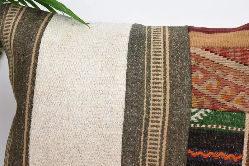 Pillow for Sofa, Kilim Pillow, Customized Cushion Case, Ikat Pillow Case, Pillow, 16x24 Beige Pillow Sham, Ethnical Kilim Rug Pillow - 2