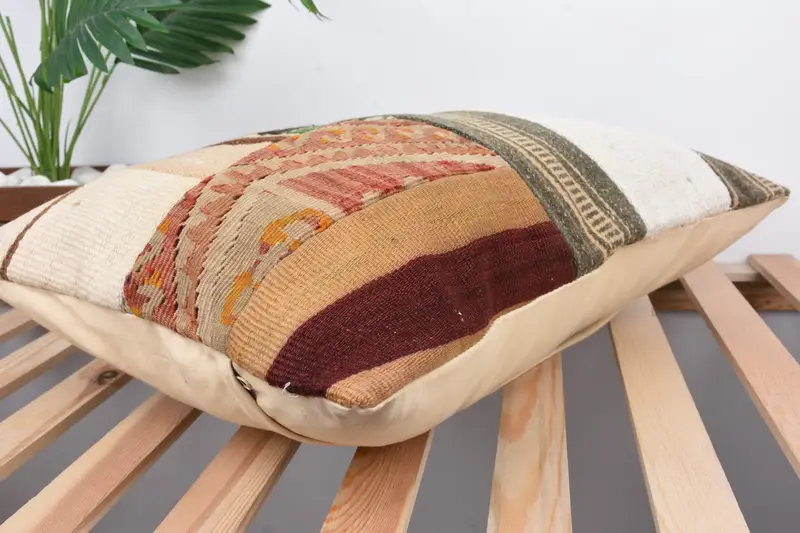 Pillow for Sofa, Kilim Pillow, Customized Cushion Case, Ikat Pillow Case, Pillow, 16x24 Beige Pillow Sham, Ethnical Kilim Rug Pillow - 6