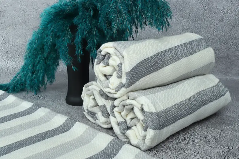 68x40 Cotton Striped Towel, Valentines Gift, Lightweight towel, Summer Towel, Luxury Beach Towel, Large Turkish Towel, Bridal Shower Favors - 8