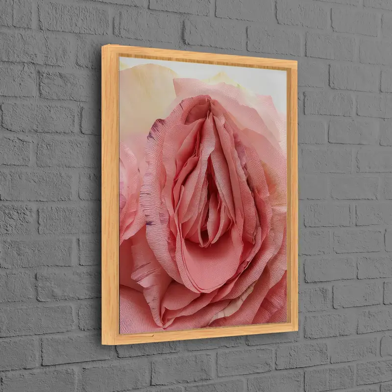 Elegante lienzo erótico de rosas: impresión de arte floral rosa abstracto