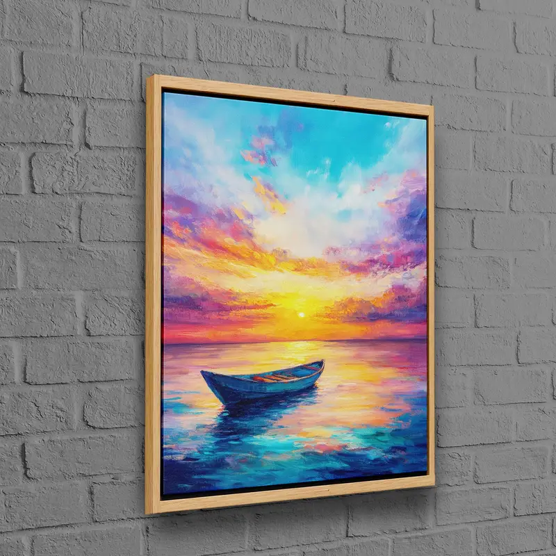 サンセット シースケープ キャンバス: 沿岸のカラフルなスカイ アート プリント