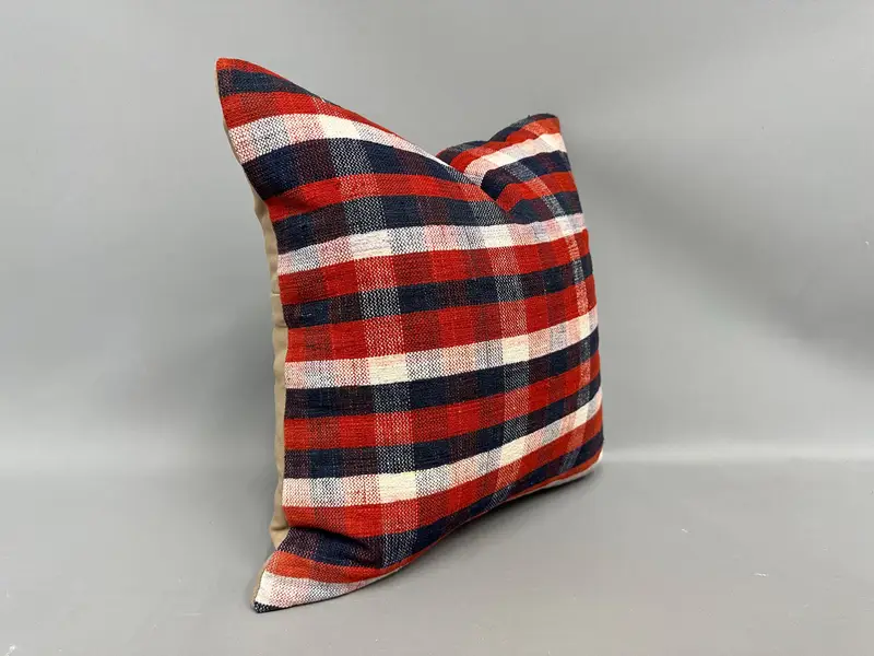 Kilim Pillow Cover, Interior Designer Pillow, Handmade Kilim Cushion, 18x18 Blue Cushion Case, Pillow Cover, Living Room Throw Pillow Case - 2