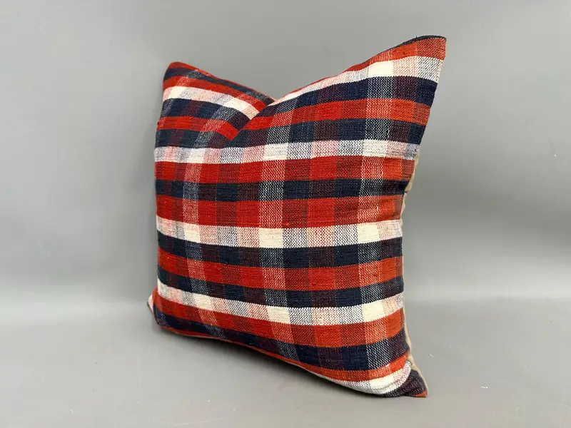 Kilim Pillow Cover, Interior Designer Pillow, Handmade Kilim Cushion, 18x18 Blue Cushion Case, Pillow Cover, Living Room Throw Pillow Case - 3