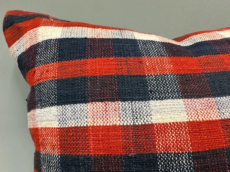 Kilim Pillow Cover, Interior Designer Pillow, Handmade Kilim Cushion, 18x18 Blue Cushion Case, Pillow Cover, Living Room Throw Pillow Case - 5