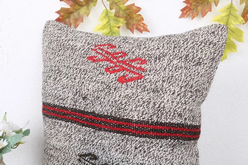 Antique Pillows, 16x16 White Pillow Cover, Pillow for Couch, Ethnical Kilim Rug Pillow, Tapestry Cushion Case, Pillow Cover, Handmade Pillow Sham - 5