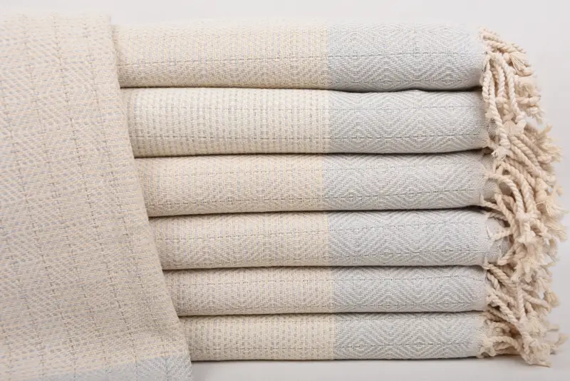 Light Gray Cotton Turkish Towel, Personalized Beach Towel, 40x71 Inches