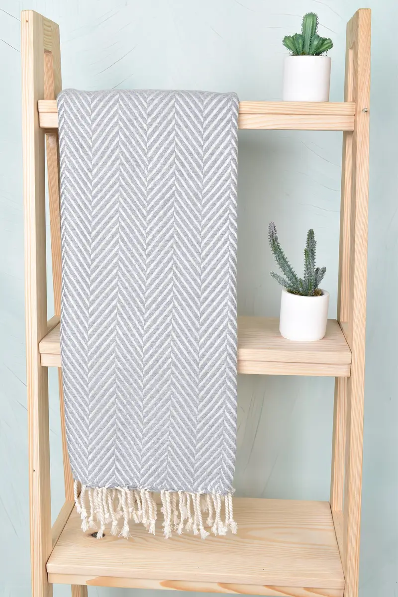Absorbent Turkish towel, Housewarming Gift, 70x40 Cotton Striped Towel, Bridesmaid Gift Towel, First Wedding Anniversary Gift, Gift Boxes Towel - 8