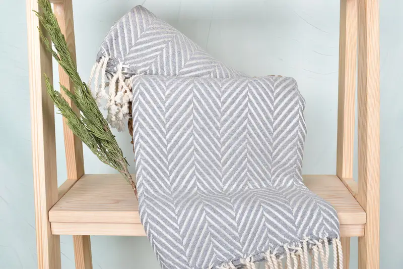 Absorbent Turkish towel, Housewarming Gift, 70x40 Cotton Striped Towel, Bridesmaid Gift Towel, First Wedding Anniversary Gift, Gift Boxes Towel - 4