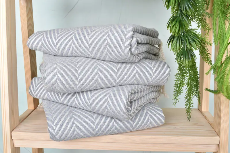 Absorbent Turkish towel, Housewarming Gift, 70x40 Cotton Striped Towel, Bridesmaid Gift Towel, First Wedding Anniversary Gift, Gift Boxes Towel - 7