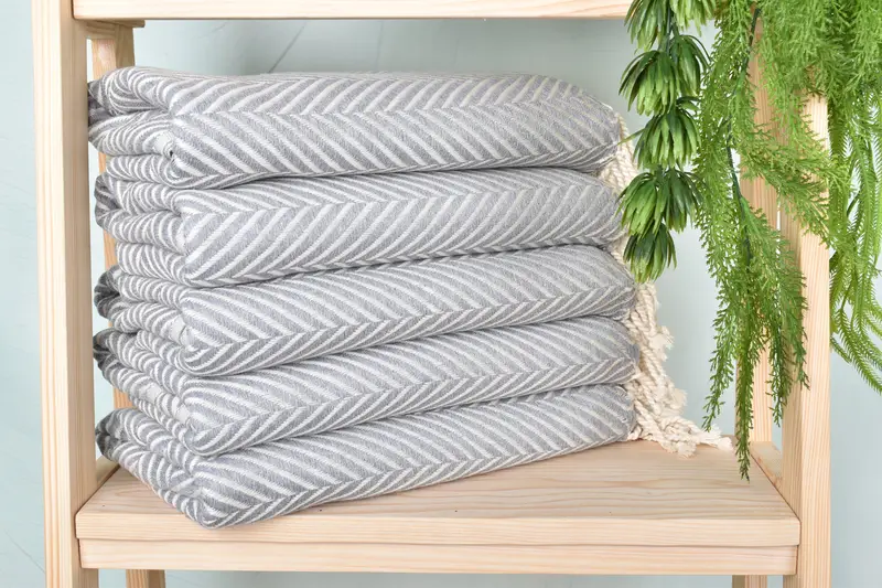 Absorbent Turkish towel, Housewarming Gift, 70x40 Cotton Striped Towel, Bridesmaid Gift Towel, First Wedding Anniversary Gift, Gift Boxes Towel - 2