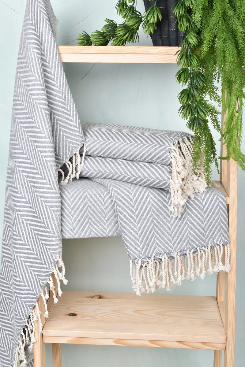 Absorbent Turkish towel, Housewarming Gift, 70x40 Cotton Striped Towel, Bridesmaid Gift Towel, First Wedding Anniversary Gift, Gift Boxes Towel - 6
