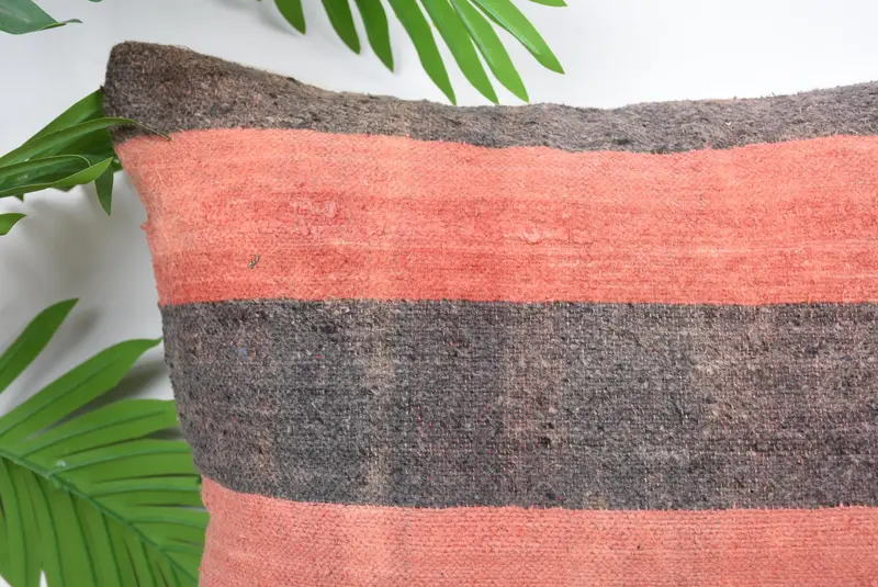 Vintage Kilim Pillow, Kilim Pillow Cover, Farmhouse Pillow Case, Pillow Cover, 16x16 Orange Pillow Cover, Interior Designer Pillow - 2