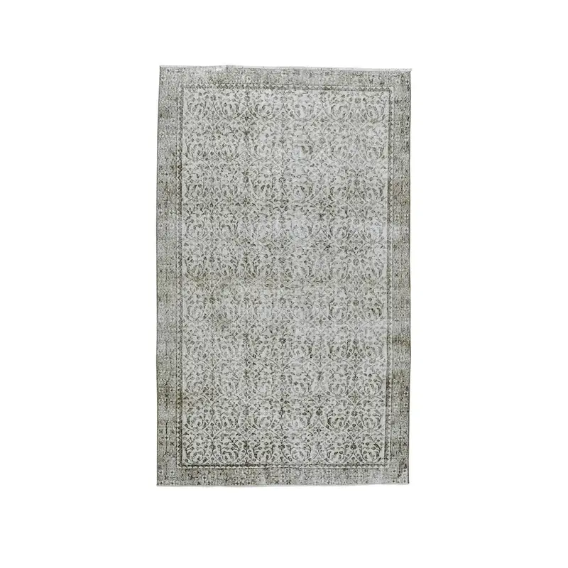 5.2x8.5 ft Large Turkish Rug, Gray Camouflage Vintage Rug - 1