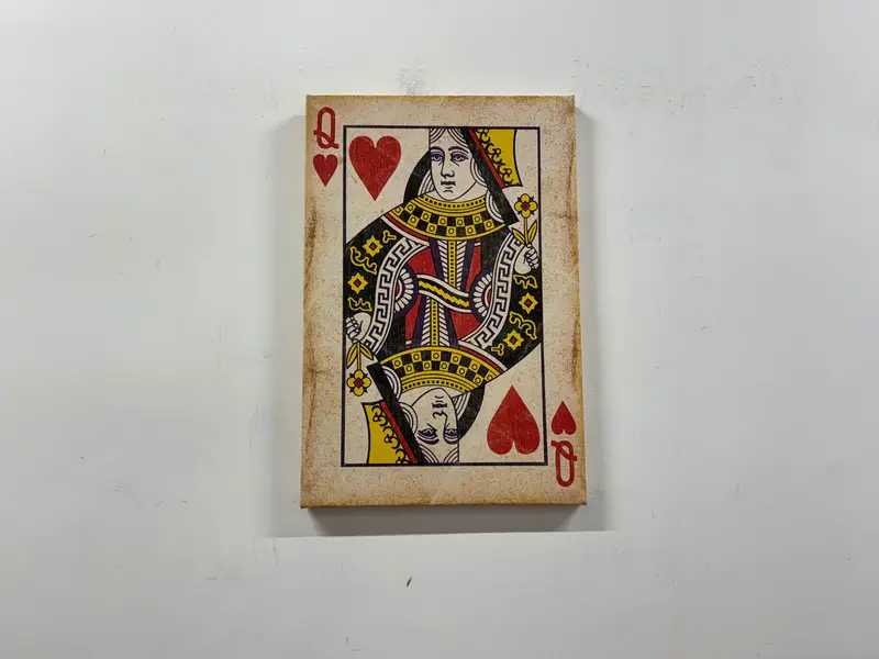 Queen of Hearts Playing Card, Queen of Hearts Canvas, Playing Card Canvas, Queen of Hearts Print, Vintage Style Canvas, Queen of Hearts Art - 1