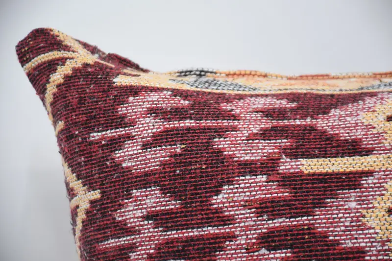Yoga Pillow, Vintage Kilim Pillow, Boho Pillow Sham Cover, Turkish Kilim Pillow, 28x28 Red Cushion, Cushion Cover, Vintage Throw Pillow Case - 2