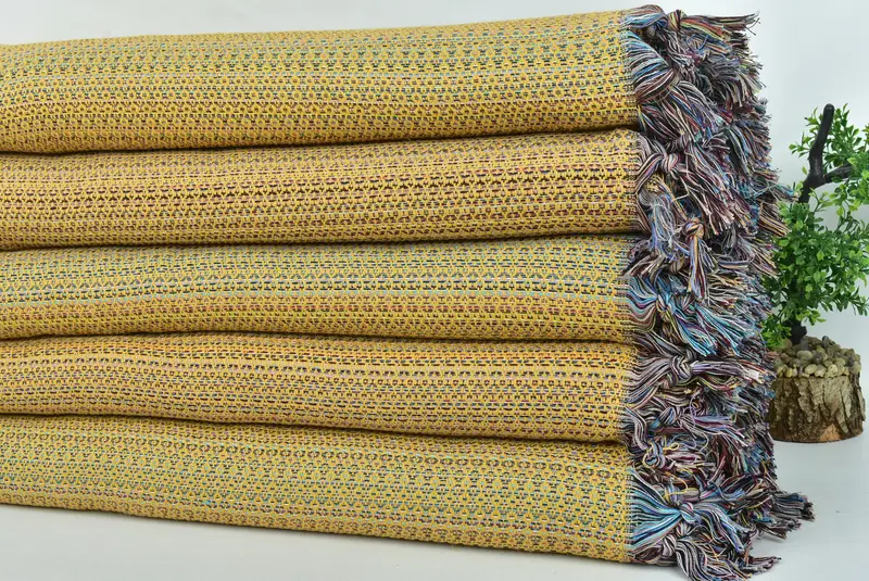 Bachelorette Gifts, Best Friend Wedding Gift, Bridal Shower Gift, Boho Throw Blankets, Gift For Coworker, 90x88 Cotton Colorful Diamond Towel - 3