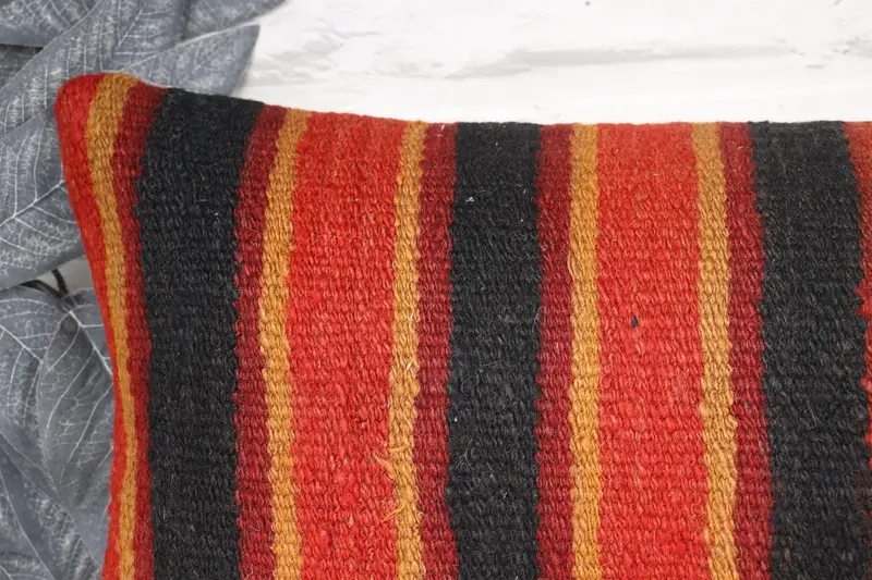 Vintage Pillow, Pillow for Couch, Outdoor Bolster Cushion, Boho Pillow Sham Cover, Bohemian Cushion Pillow, Cushion Cover, 10x20 Red Cushion - 2