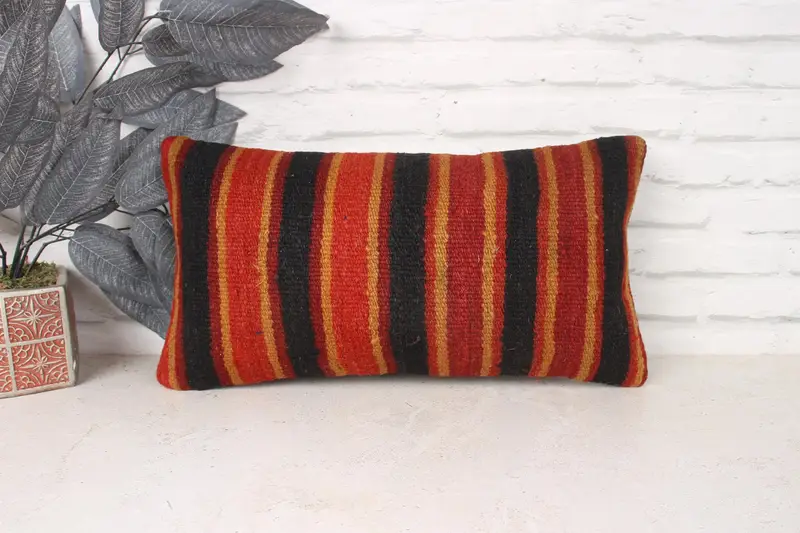 Vintage Pillow, Pillow for Couch, Outdoor Bolster Cushion, Boho Pillow Sham Cover, Bohemian Cushion Pillow, Cushion Cover, 10x20 Red Cushion - 1