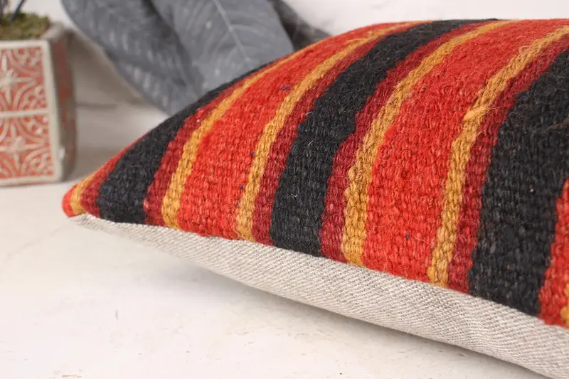 Vintage Pillow, Pillow for Couch, Outdoor Bolster Cushion, Boho Pillow Sham Cover, Bohemian Cushion Pillow, Cushion Cover, 10x20 Red Cushion - 6