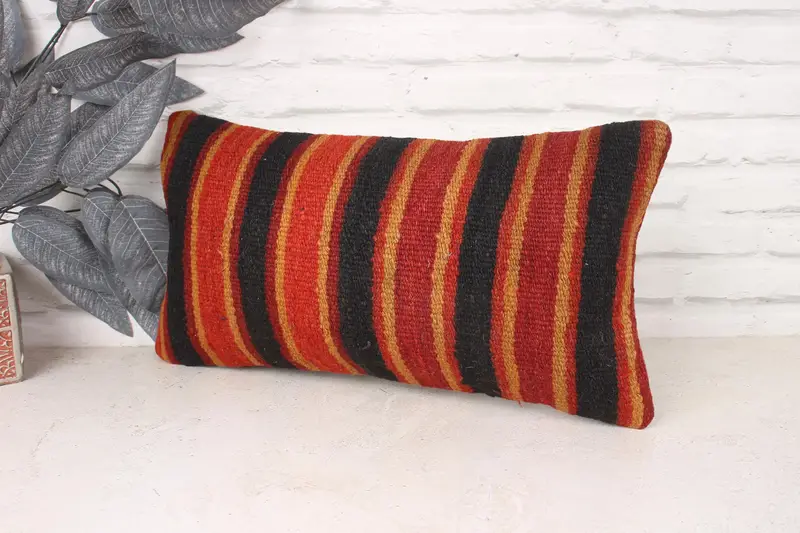 Vintage Pillow, Pillow for Couch, Outdoor Bolster Cushion, Boho Pillow Sham Cover, Bohemian Cushion Pillow, Cushion Cover, 10x20 Red Cushion - 4