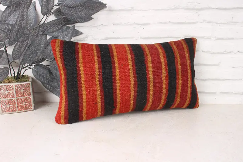 Vintage Pillow, Pillow for Couch, Outdoor Bolster Cushion, Boho Pillow Sham Cover, Bohemian Cushion Pillow, Cushion Cover, 10x20 Red Cushion - 3