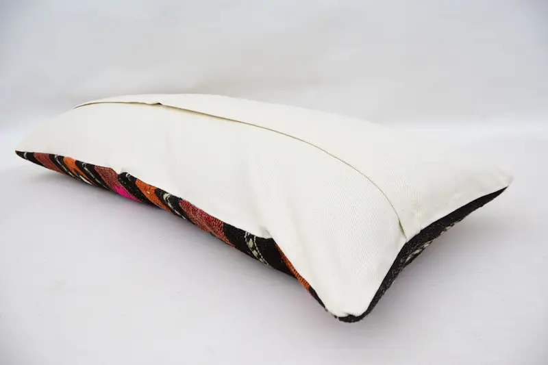 Gift Pillow, Boho Pillow, Pillow Case, Shabby Chic Pillow, Handmade Kilim Cushion, 12x36 Orange Cushion, Comfy Throw Cushion Case - 6