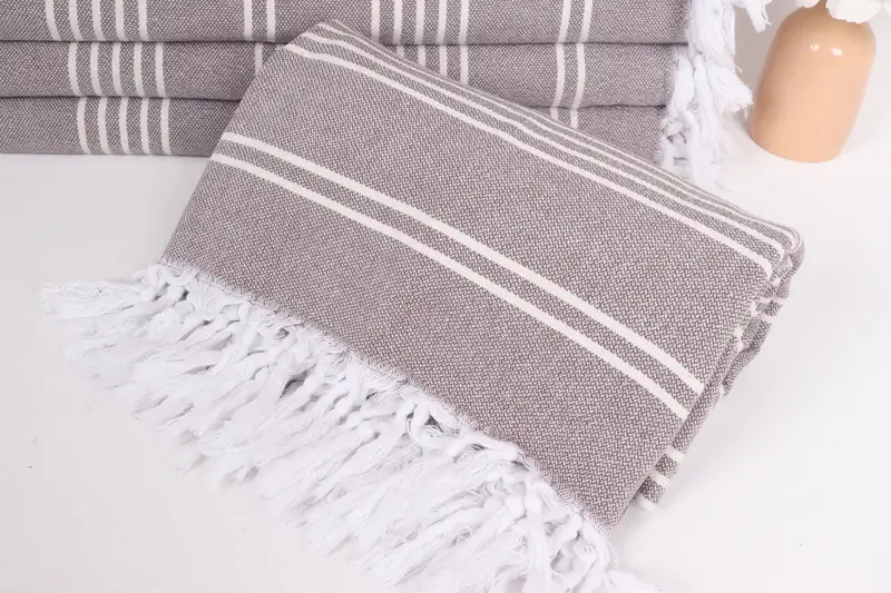 Best Friend Gift, Housewarming Gift, 96x70 Cotton Striped Towel, Best Wedding Gift, Bachelorette Party Favors, Bedspread, Turkish Cotton Blanket - 4