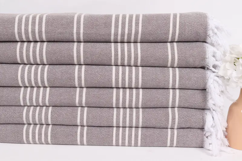 Best Friend Gift, Housewarming Gift, 96x70 Cotton Striped Towel, Best Wedding Gift, Bachelorette Party Favors, Bedspread, Turkish Cotton Blanket - 3
