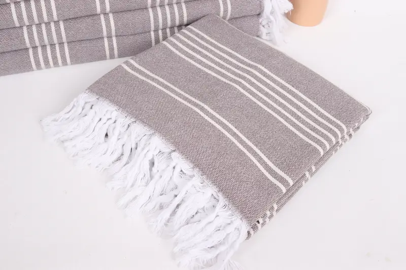 Best Friend Gift, Housewarming Gift, 96x70 Cotton Striped Towel, Best Wedding Gift, Bachelorette Party Favors, Bedspread, Turkish Cotton Blanket - 5