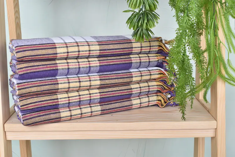 Soft towel, Handmade Gift, Embroidered Towel, House Warming Gift, Luxury Turkish beach towel for summer vacation, 68x32 Cotton Striped Towel - 2